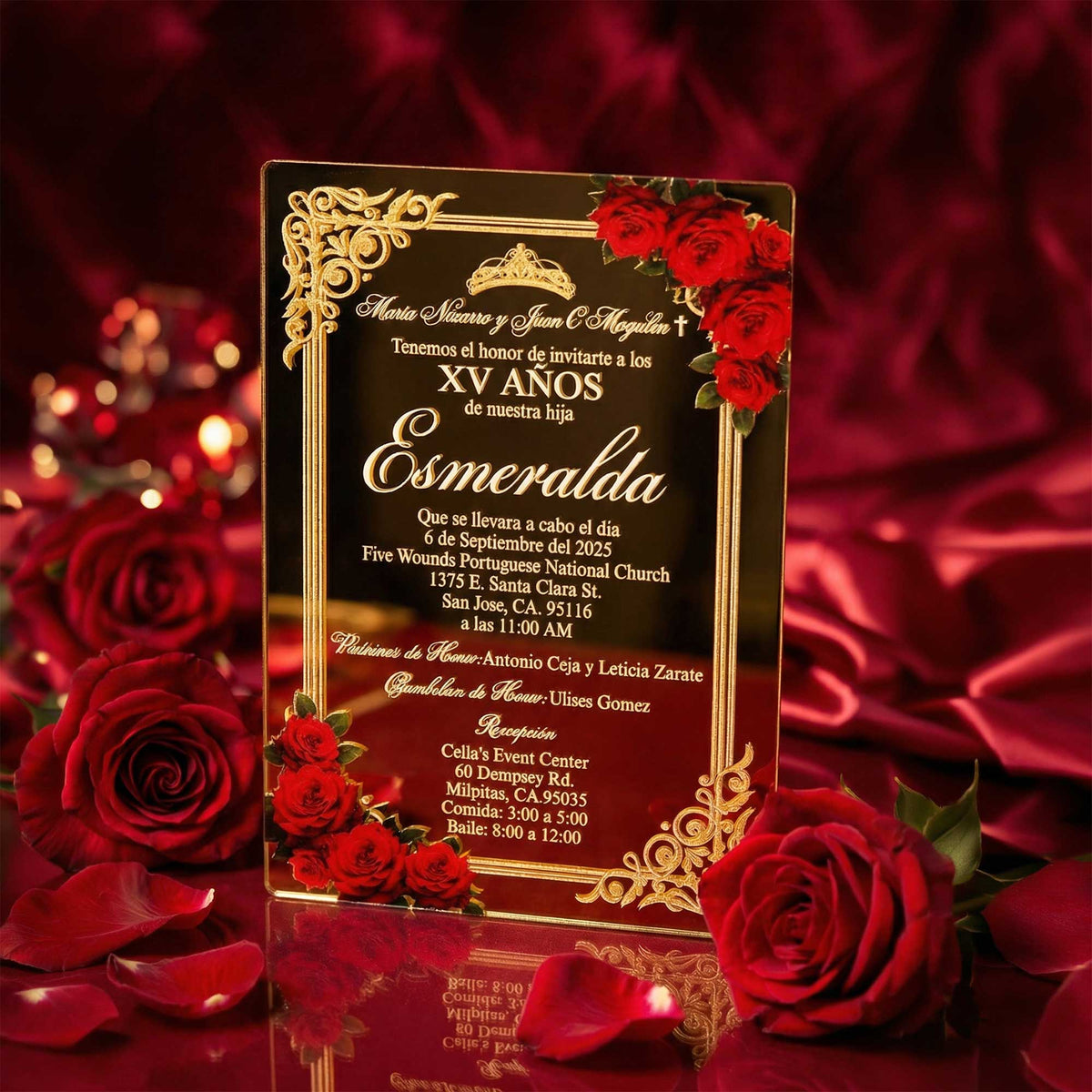 Quinceañera Gold Acrylic Classic 01