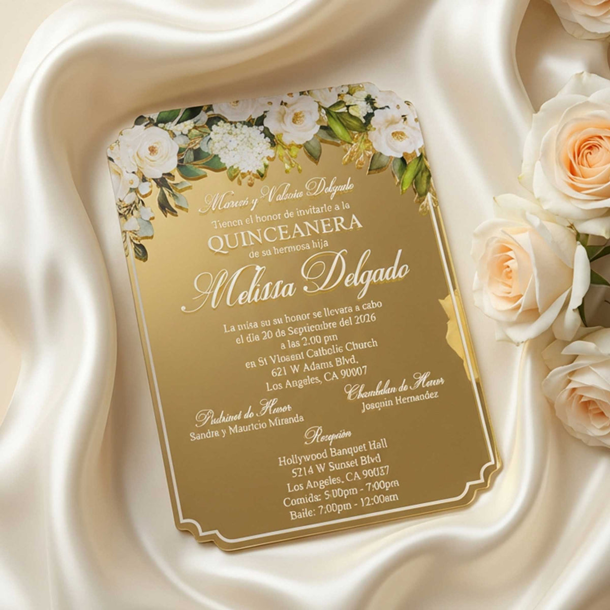 Acrylic Quinceañera Queen Gold 1