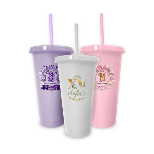 Plastic Tumbler with Straw