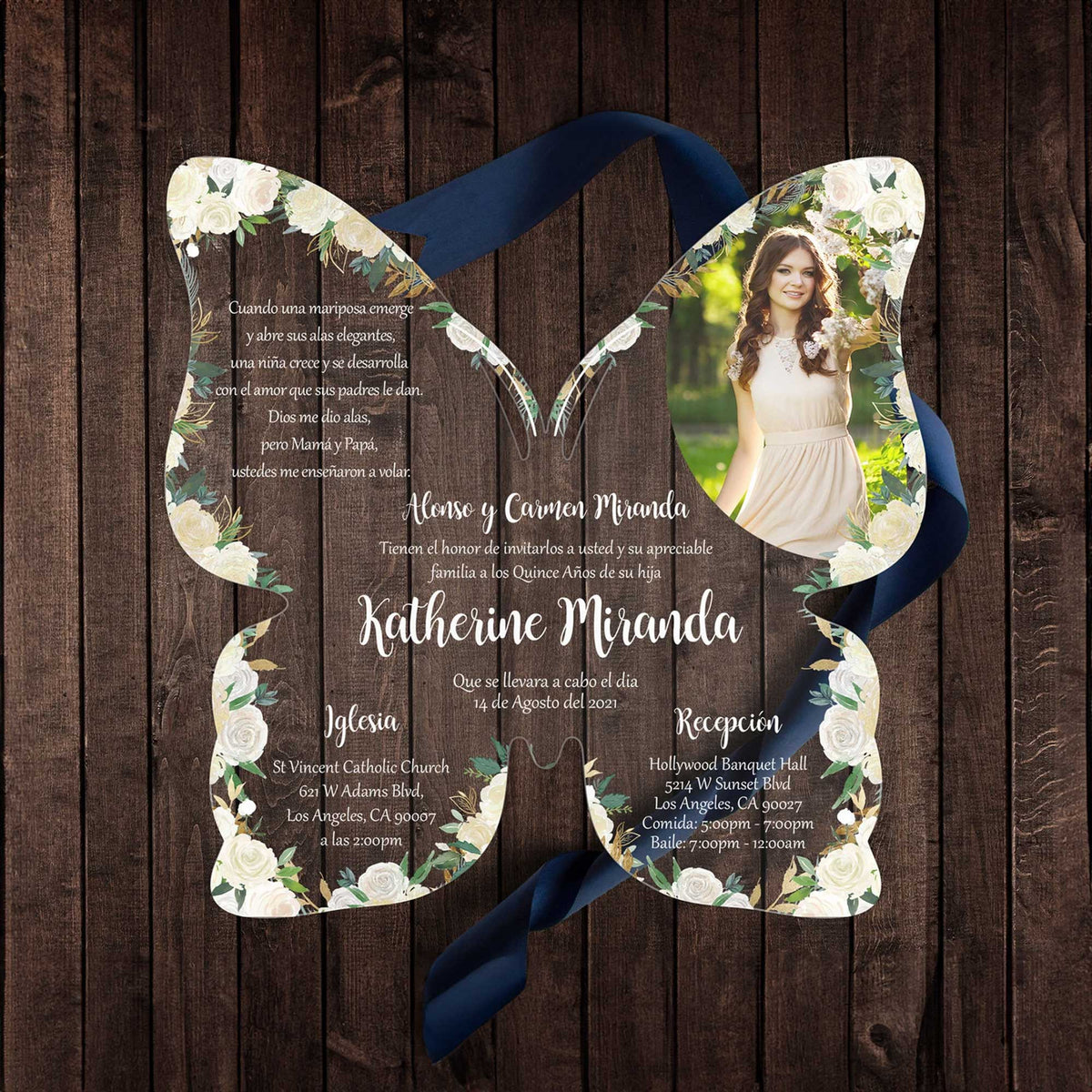 Acrylic Quinceañera Butterfly 01