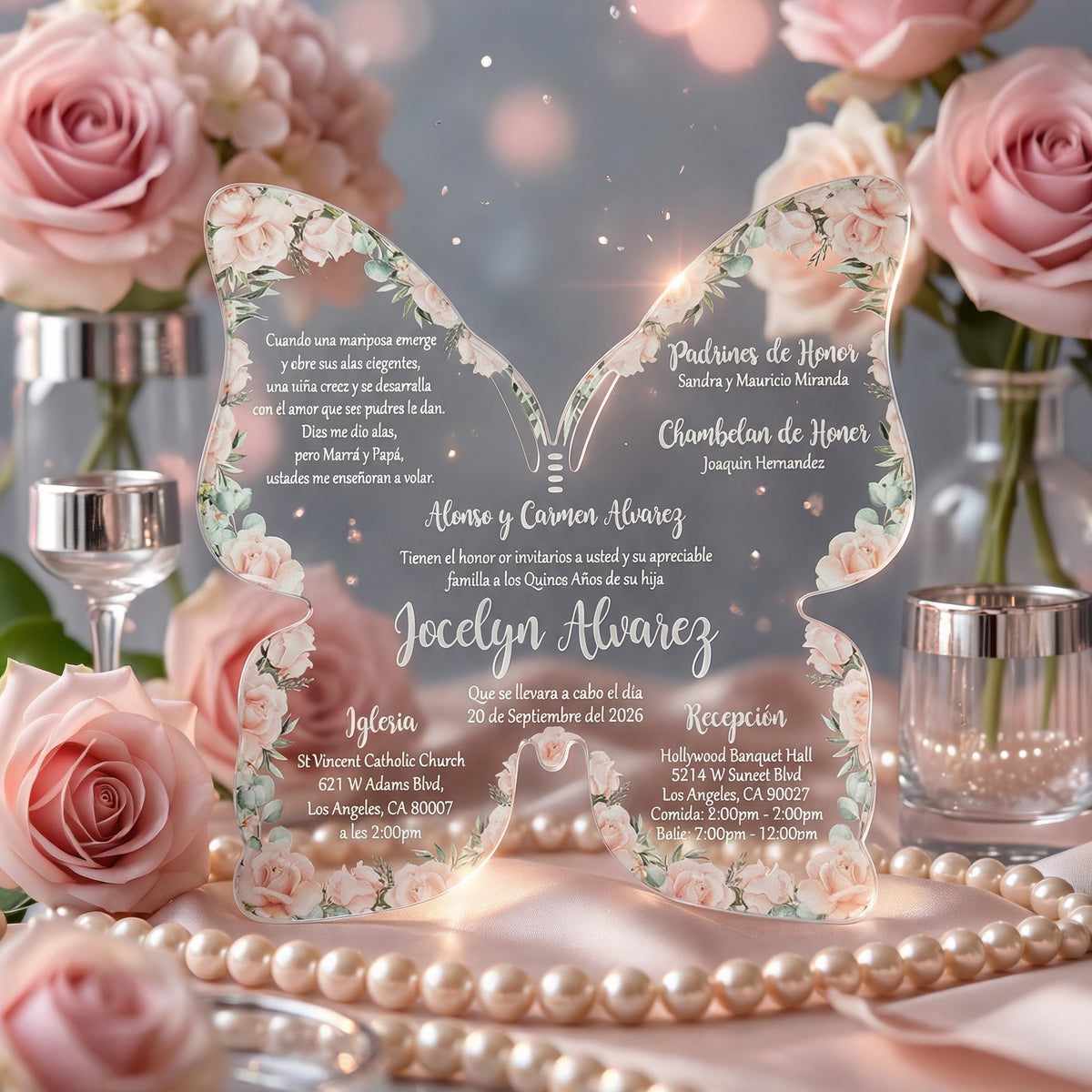 Acrylic Quinceañera Butterfly 02