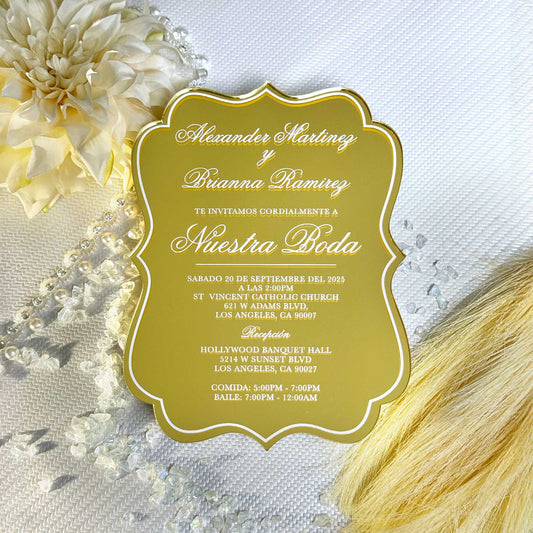 Acrylic Quinceañera Benalux Gold 01