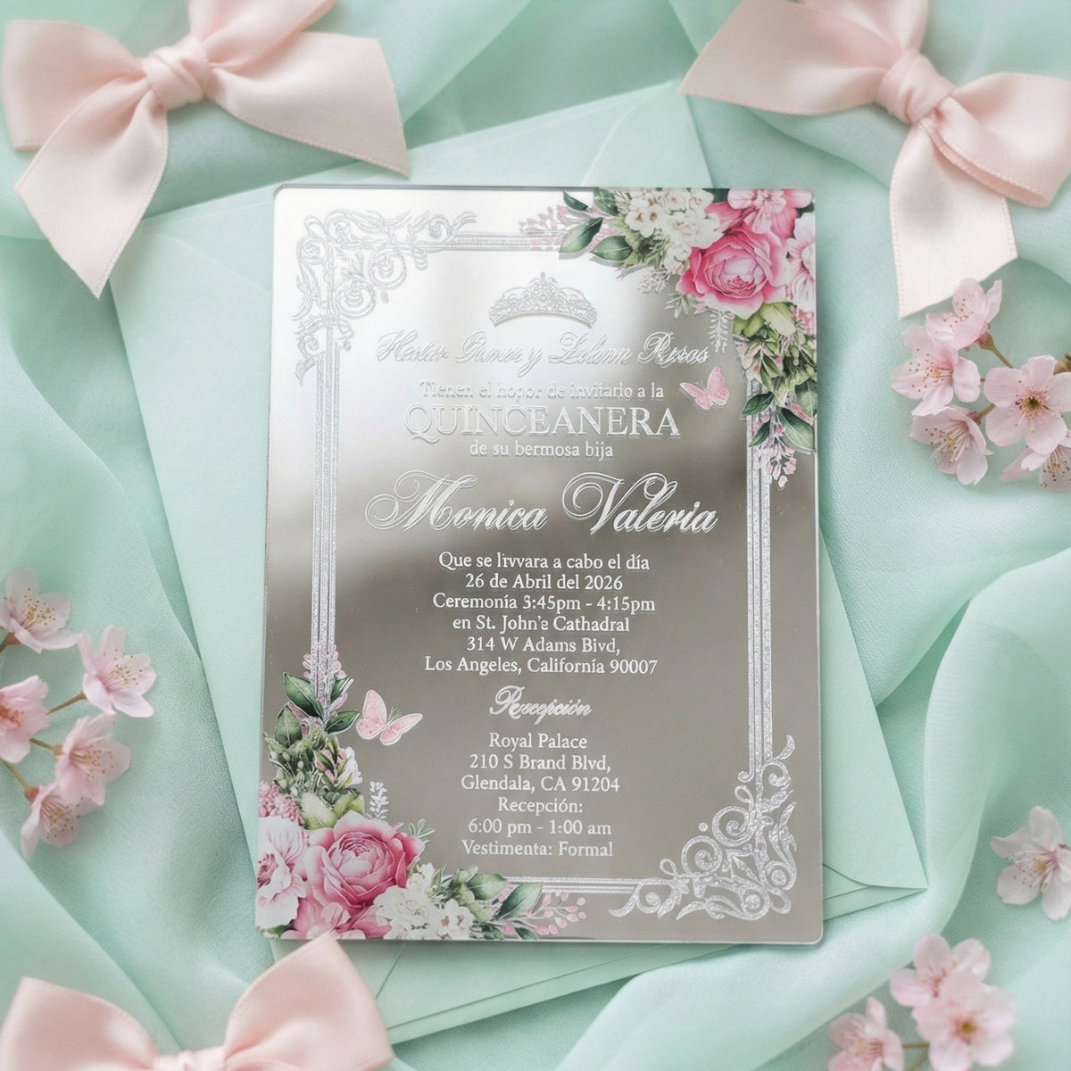 Acrylic Quinceañera Classic Silver 01