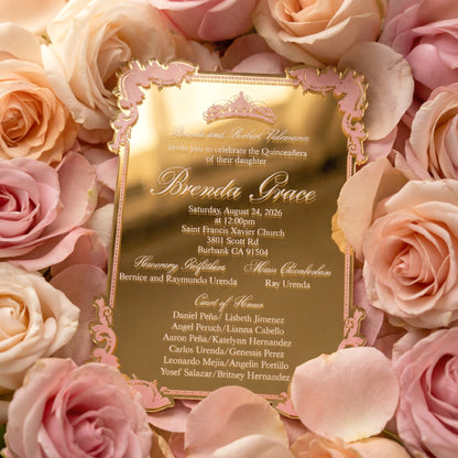 Acrylic Quinceañera Victoria Gold 2
