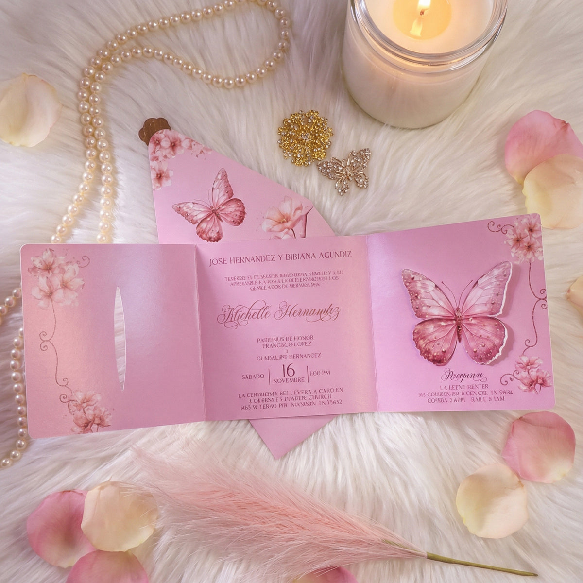 Quinceañera Deluxe Butterfly Pink