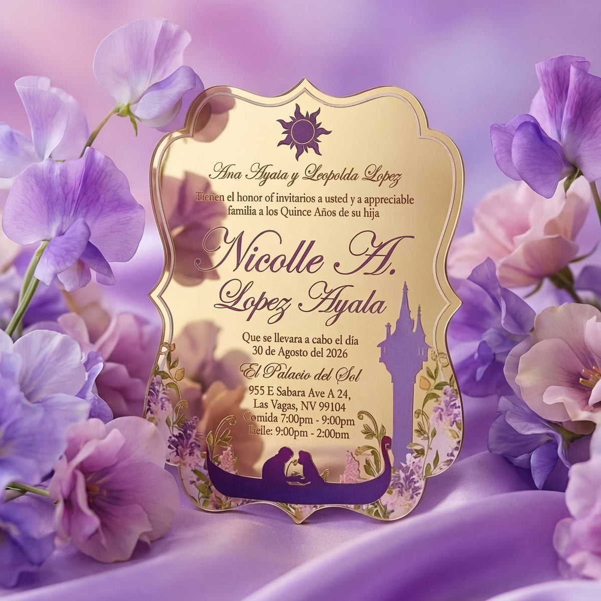Acrylic Quinceañera Benalux Gold Rapunzel