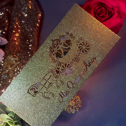 Acrylic Quinceañera Gold Hand Mirror (Invite Only)