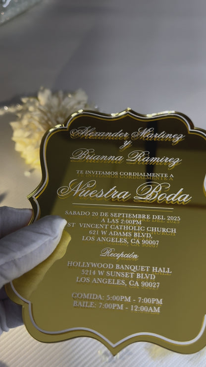 Acrylic Quinceañera Benalux Gold 01