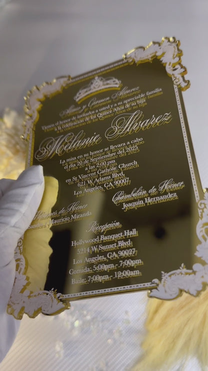 Acrylic Quinceañera Victoria Gold