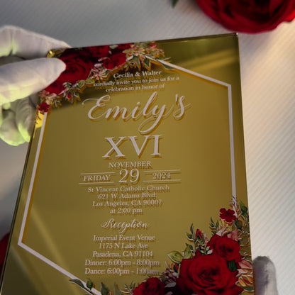 Acrylic Quinceañera Classic Gold 01